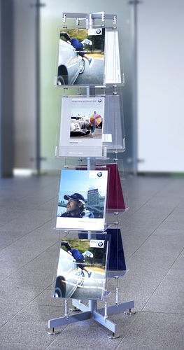 Porte-brochures autoportant - BRS/01 - Shopkit - en inox / en acrylique / pour commerce