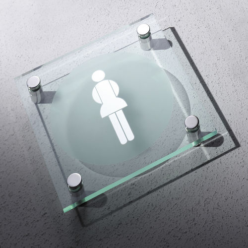 Plaque signalétique murale - PROJECT PICTOGRAM - Shopkit - en verre / pour sanitaire