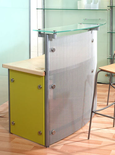 Banque d'accueil en bois - Shopkit - en verre / lumineuse