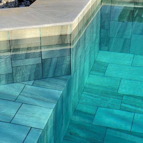 Revêtement de sol de piscine - Green Agath - LUSOROCHAS NATURAL STONE - en pierre naturelle / en marbre / d'extérieur