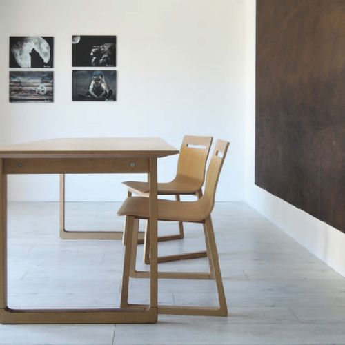 Chaise contemporaine - INT - Bedont - d'intérieur / en cuir / en chêne