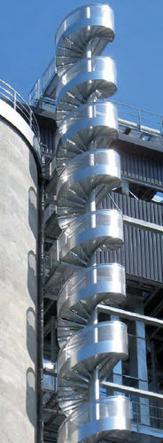 Escalier en colimaçon - GANTOIS Industries - à marches en bois / structure en métal / pour bâtiment tertiaire