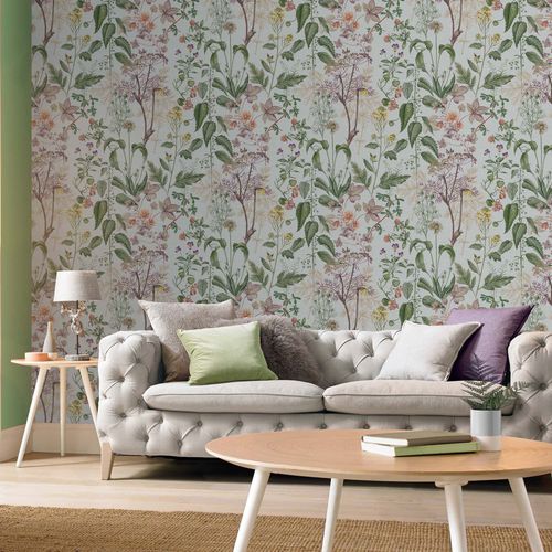 Papier peint contemporain - EDULIS SAGE - Graham & Brown - à motif nature / aspect tissu / beige