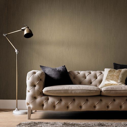 Papier peint contemporain - LUSTRE  - Graham & Brown - uni / aspect doré / marron