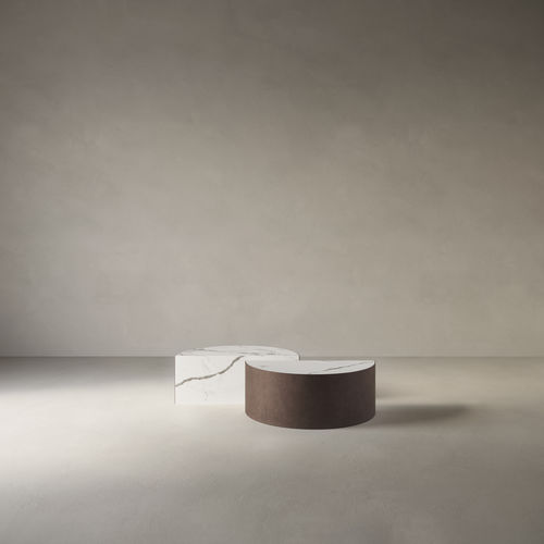 Table basse de style contemporain - Half.90 - Casalgrande Padana - en métal / en céramique / demi-lune