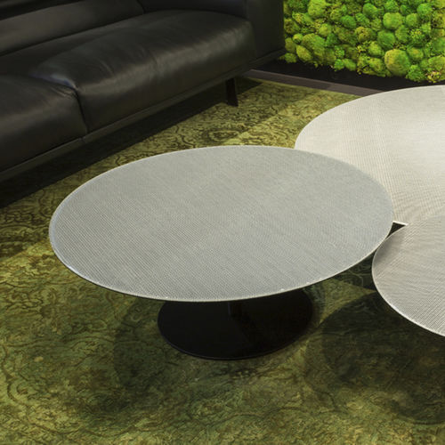 Table basse contemporaine - EGO - TRISS - en verre / en acier laqué / en céramique