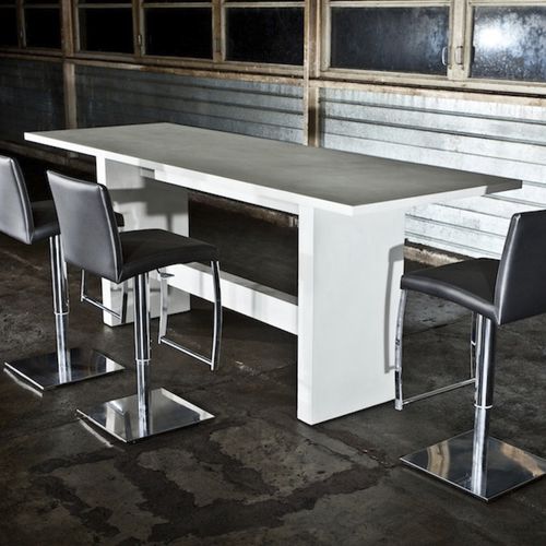Table mange-debout contemporaine - ASSAGIO - TRISS - en bois massif / en béton / rectangulaire