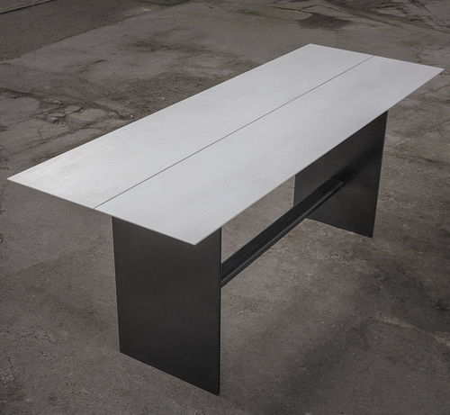 Table mange-debout contemporaine - LINEAL - TRISS - en acier / en céramique / rectangulaire