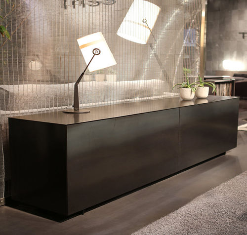Buffet contemporain - 180 / 240 - TRISS - stratifié / blanc / noir