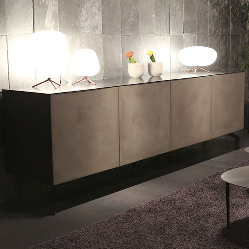 Buffet contemporain - TRISS - en verre / en béton / stratifié