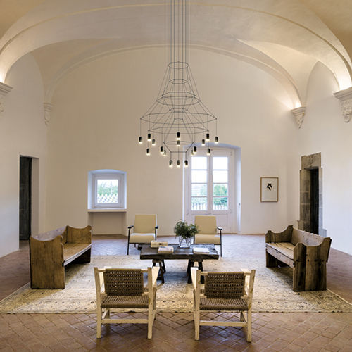 Lustre contemporain - Wireflow Chandelier - VIBIA LIGHTING - en acier / en aluminium / cascade