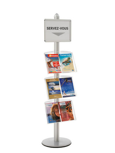 Porte-brochures sur pied - 214605 - EDIMETA - en aluminium / pour commerce
