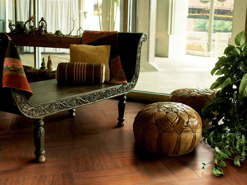Carrelage en grès cérame - WOOD IMPRESSIONS : BRAZILIAN CHERRY - Crossville - poli / d'intérieur / de sol