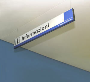 Panneau signalétique suspendu - SEGNO - SEBERG - aluminium / double face / d'intérieur