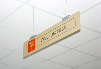 Panneau signalétique suspendu - AQUA  - SEBERG - aluminium / double face / d'orientation