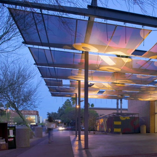 Membrane textile en maille - 392 S2 - Serge Ferrari ARCHITECTURE - pour façade / pour piscine / pour barrière