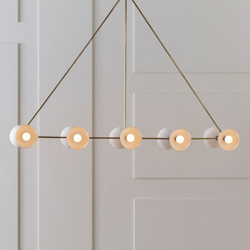 Suspension - TRAPEZE 10 - Triode Design - en laiton / en porcelaine / contemporaine