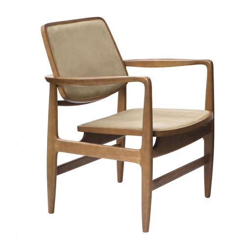 Fauteuil contemporain - OSCAR - Triode Design - en bois / en bois massif / tapissé