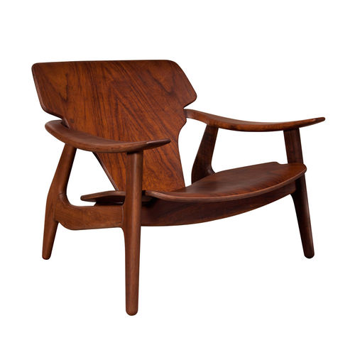 Fauteuil contemporain - DIZ - Triode Design - en chêne / en placage de bois / marron