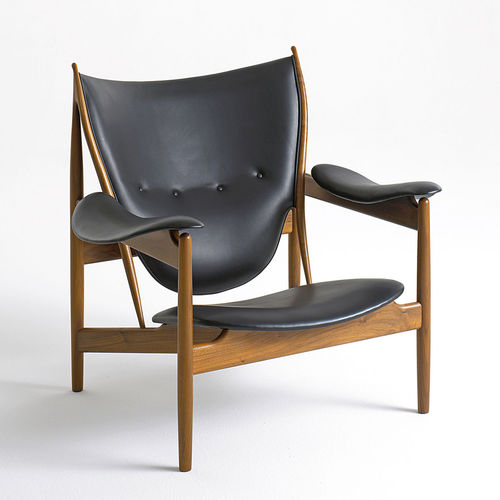 Fauteuil contemporain - CHIEFTAINS  - Triode Design - en cuir / en teck / en noyer