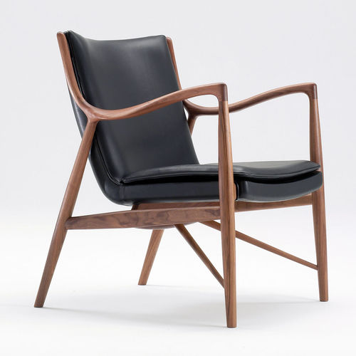 Fauteuil contemporain - 45  - Triode Design - en cuir / en tissu / en bois