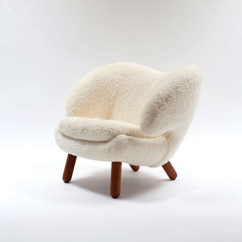 Fauteuil contemporain - SHEEPSKIN PELICAN - Triode Design - en toile / en cuir / tapissé