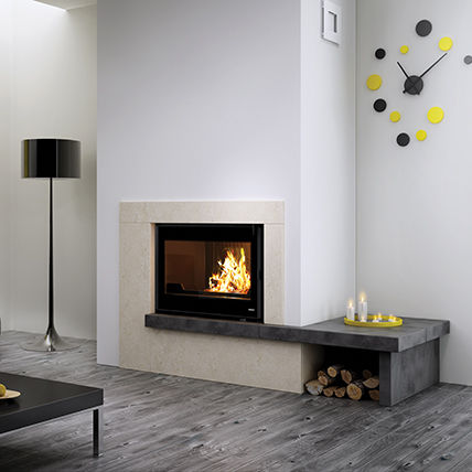 Cheminée à bois - ATEN - SEGUIN - à gaz / à granulés / à encastrer