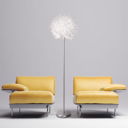 Lampe sur pied - FENDY - Home Switch Home - Thawaru - en verre opalescent / en plumes / contemporaine