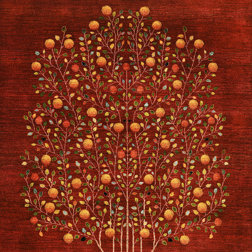 Tapis contemporain - Pomegranate Tree of Life  - ZOLLANVARI AG - à motif floral / en laine / rectangulaire
