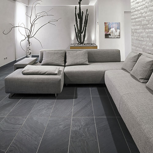 Carrelage en pierre naturelle - ANTHRACITE GREY PHYLLITE - CUPA STONE - poli / mat / d'intérieur