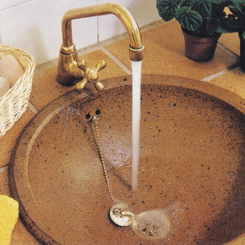 Vasque à encastrer - OLIMPO NATURAL - TERRAKLINKER - GRES DE BREDA - en céramique / ronde / 2 trous