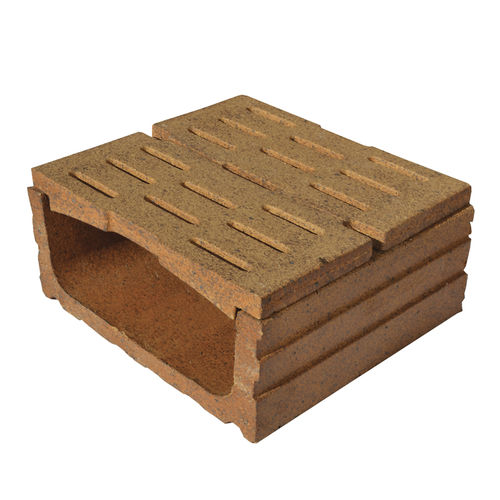Caniveau à grille - NATURAL - TERRAKLINKER - GRES DE BREDA - en terracotta / pour pavage / pour piscine