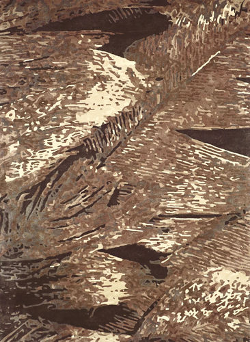 Tapis contemporain - H-TAUPE FEATHERS - TISCA ITALIA - à fleurs / en laine / en viscose