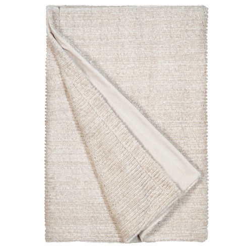 Plaid en fourrure écologique - L - VICUNYA SAND 935 - TISCA ITALIA - en PES
