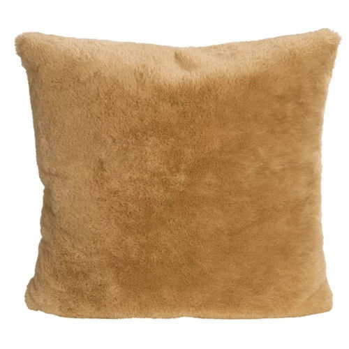 Oreiller en fausse fourrure - GUANACO CAMEL 929 - TISCA ITALIA - carré