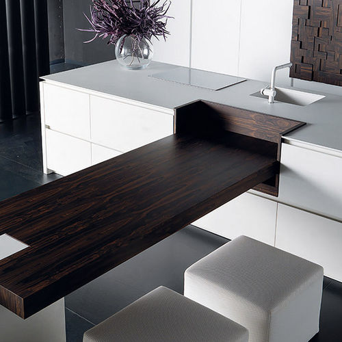 Cuisine contemporaine - WIND ETA BLANC - TONCELLI - en bois / en béton / avec îlot
