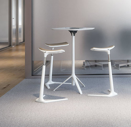 Table mange-debout contemporaine - KINETICIS5 - Interstuhl Büromöbel GmbH & Co. KG - en HPL / avec piètement en métal / ronde