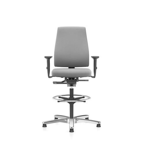 Chaise de travail en tissu - GOAL - Interstuhl Büromöbel GmbH & Co. KG - à roulettes / avec repose-pieds / pivotante