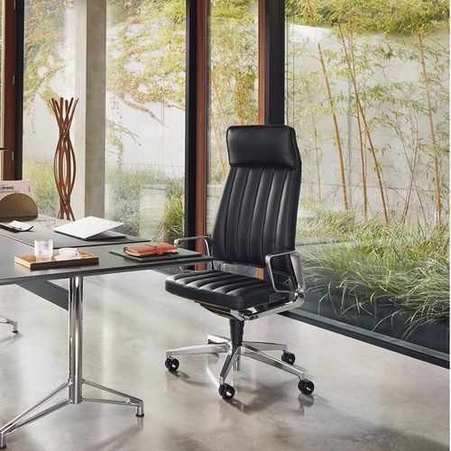 Fauteuil de direction contemporain - VINTAGEIS5  - Interstuhl Büromöbel GmbH & Co. KG - en cuir / en métal / tapissé
