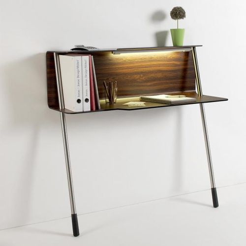 Bureau contemporain - WALLFLOWER - Jonas & Jonas - en HPL / avec éclairage intégré