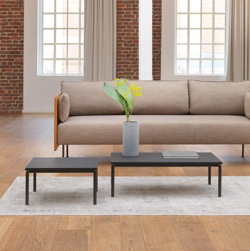 Table basse contemporaine - Scorpii  - Kusch & Co - en placage de bois / avec piètement en acier / avec piètement en acier inoxydable