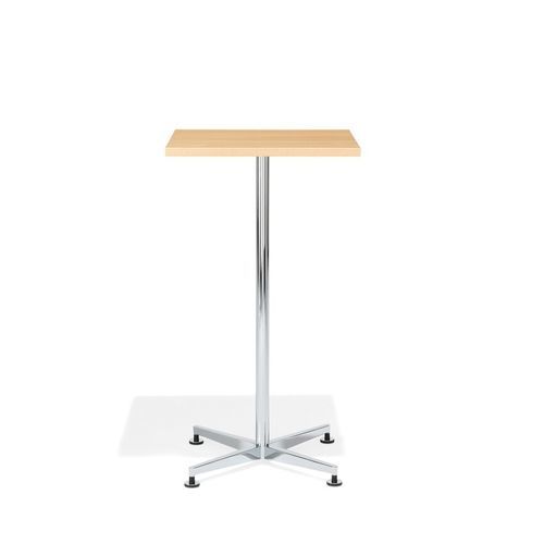 Table mange-debout contemporaine - san_siro - Kusch & Co - en placage de bois / avec piètement en acier chromé / carrée