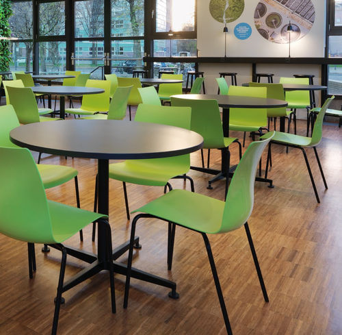 Table de réunion contemporaine - san_siro - Kusch & Co - en placage de bois / en HPL / avec piètement en acier thermolaqué