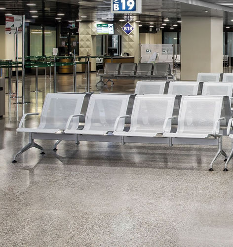 Sièges sur poutre en acier - Terminal - Kusch & Co - en fonte d'aluminium / en polyuréthane / 3 places