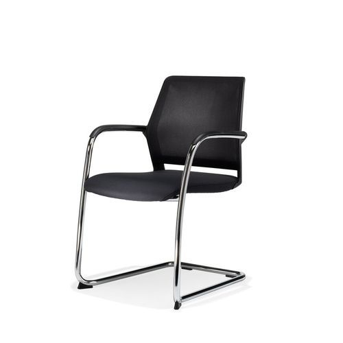 Chaise visiteur contemporaine - São Paulo - Kusch & Co - d'intérieur / en tissu ignifuge / en cuir