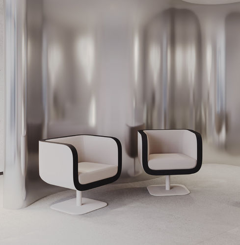 Fauteuil visiteur contemporain - Bound - Kusch & Co - marron / noir / blanc