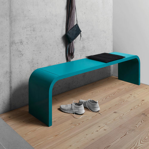 Banc de vestiaire contemporain - M 11 - Müller - en tôle d'acier / stratifié / en linoléum