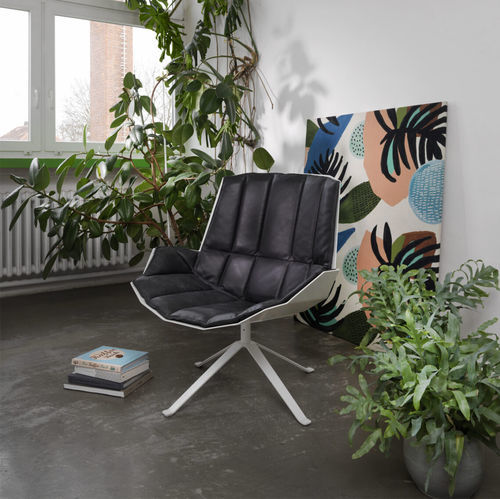 Fauteuil contemporain - MARTINI - Müller - en cuir / en feutre / en aluminium