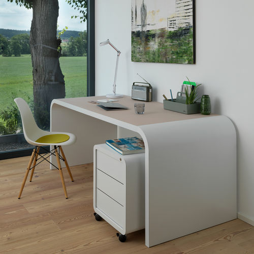 Caisson de bureau en bois - R 20 - Müller - en acier inoxydable poli / à 3 tiroirs / à roulettes