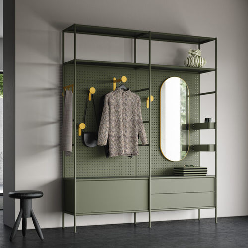 Armoire contemporaine - MATCH - Müller - en métal / en verre / à portes battantes